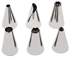 Zenker 44895 Lots de 6 douilles à pâtisserie en acier inoxydable, petit format, décoration gâteaux et cupcakes, pour poche à douilles, Acier inoxydable, Diamètre 1,8 cm, Hauteur 3 cm