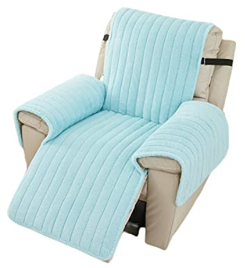 GUYIRT Sesselschoner für Fernsehsessel rutschfest, Fernsehsessel Bezug für Hunde Haustieren, Liegesofa Sesselbezug, Sesselschoner für Relaxsessel Abnehmbare Waschbar-Blau-55 x 200 cm