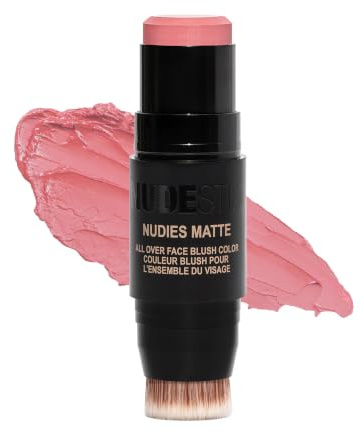Nudestix Nudies Blush Stick - 3-in-1 Creme Blush für Wangen, Augen & Lippen mit integriertem Pinsel | Weiches, mattes Finish für einen natürlichen Flush | Sunkissed Pink