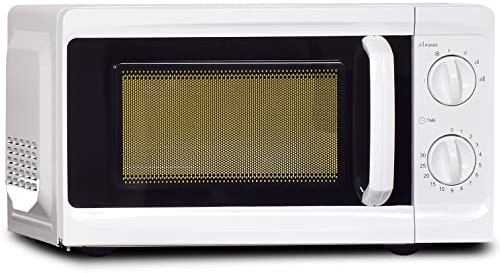 SMETA Small Microwave 17Liter 700W, Mini Microwaves Easy to Use Microwave for the Elderly with 6 Power Levels, Defrost Function, Easy Clean, 30 Minute Timer, White