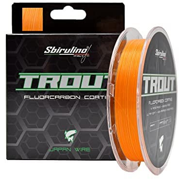 Sbirulino® Filo Lenza da Pesca Fluorocarbon Coating Trout 150-500-1000 m, Diam. da 0,12 a 0,25. Speciale Trota Competition.