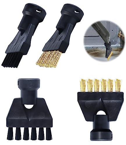4 Stück Bürste Dampfreiniger für Kärcher,Düsen Bürsten Zubehör für Kärcher SC1 SC2 SC3 SC4 SC5,Fugenbürstenset für Küchenmöbel Boden Badezimmer Auto Fenster Teppiche Nylon + Messing