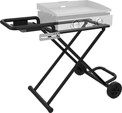 Tragbarer Grillwagen für Blackstone 43,2 cm und 55,9 cm Tischgrillplatten, klappbarer Wagen-Grillständer mit Seitenablage für Blackstone 43,2 cm 55,9 cm Grills, Hinterhof, Camping und Kochen im Freien