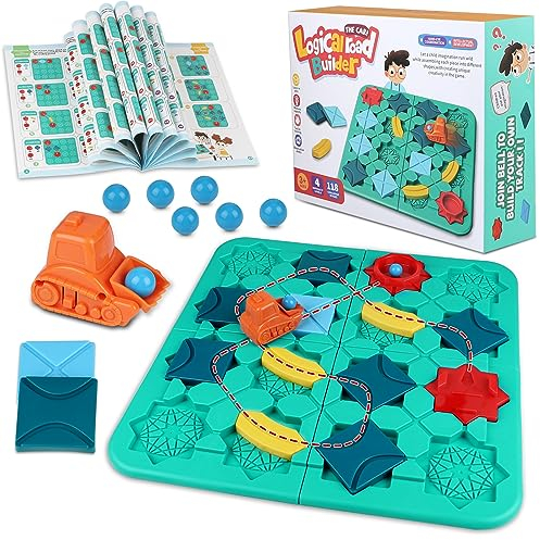 CPROSP Logischer Straßenbauer für Kinder, Brettspiel für Autostraßenbauer ab 4 Jahre, Logikspiel, Logical Road Builder with Car