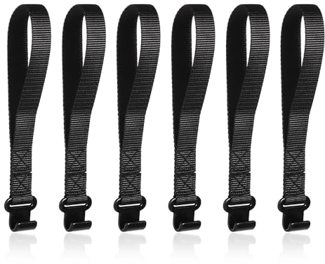 6pcs Rooftop Cargo Tie Down Hook Straps, Car Roof Cargo Carrier Door Hooks Car Door Hook Straps, Attaches to Car Door Frame, Car Door Cargo Hooks for Most Cars, Strapping Any Car Roof Luggage