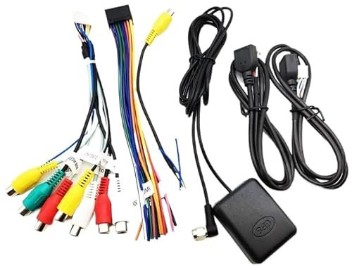 Arnés de cableado Universal de 16 Pines, Adaptador de Puerto USB, Antena GPS, vídeo, Audio, RCA, WiFi, Cable for Unidad Principal de Sistema Android de Coche 2 DIN