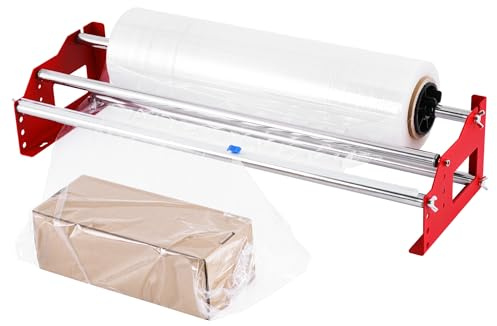 Consfly 23.6 inch Table Stretch Film Dispenser, Wall Mount Stretch Film Packing Machine, Manual Cling Wrap Roll Dispenser with Cutter for Packaging, Moving and Shipping