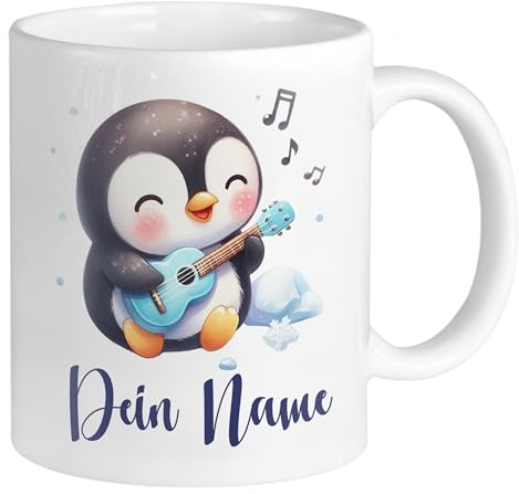 GRAZDesign Pinguin Tasse mit Name personalisiert Kaffeetasse Pinguintasse lustig Namenstasse Geschenk aus Keramik Becher 330ml