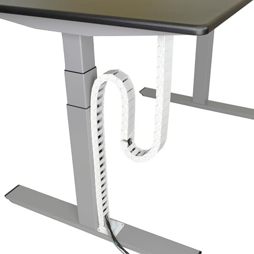 Quality Clever PivyCord-Vez Flex Chain Raceway Cable Management Solution for Sit-Stand Variable Height Desks, Flexible Cable Raceway to Hide, Organize and Protect Wires and Cables, White