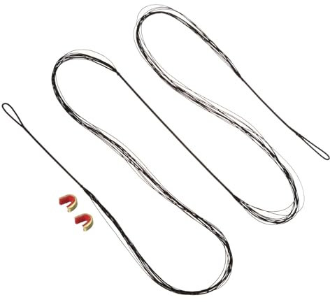 PATIKIL Bogenschnur-Ersatz, 12 Stränge Recurve-Bogenschnur mit Nockpunkt für AMO 72 traditionellen Recurve-Bogen, Schwarz