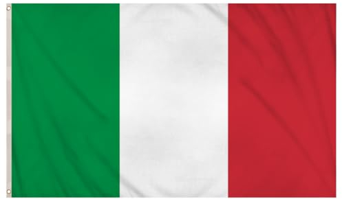3ft x 5ft Italy Flag - 91cm x 152cm Italian Flag, National Double Stitched Flags, Strong Polyester