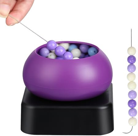 QLoztyse 2IN1 verstellbarer Perlenspinner aus Ton – elektrischer Perlenspinner für die Schmuckherstellung, Samen, Armbänder, Halsketten, Maschine, Perlenschale mit Perlennadeln und Faden