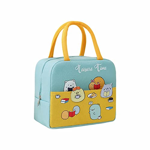 Termo Café Coche Bolsa Bento portátil, Fiambrera, Bolsa de Comida para niños y Estudiantes, Fiambrera, Bolsa Bento, Bolsa de Almuerzo de Papel de Aluminio, Bolsa de Fiambrera Infantil (F, One Size)