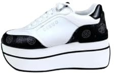 GUESS Scarpe Donna Sneaker camrio Platform White/Coal multilogo D25GU11 FLTCAMELE12 38