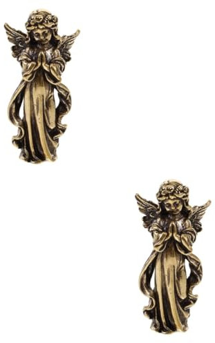 IMIKEYA 2st Engelsornament Aus Messing Cherub Engel Figur Engel-gedenkskulptur Dekor Schreibtisch Engel Ornament Engel Gartenstatue Minifiguren Desktop-Engel-Ornament Glücksengel-Figur