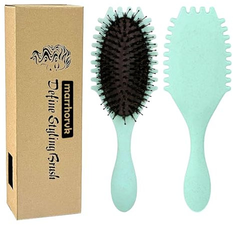 Lockenbürste, Locken Bürste Curl Hair Brush Lockenkamm Naturlocken Lockiges Haar Stylingbürsten 1-Pack (Grün)