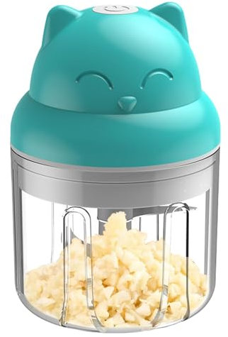 tritatutto per aglio, tritatutto elettrico - tritacarne tritaaglio contenitore da 300 ml - Piccolo robot da cucina portatile con taglierina in acciaio inossidabile, smerigliatrice per aglio, tritatutt