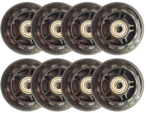 72 mm 82A Inline-Skate-Rollen mit Kugellagern, 8 Stück, Ersatz-Rollschuh-Set für Gepäck/Möbel