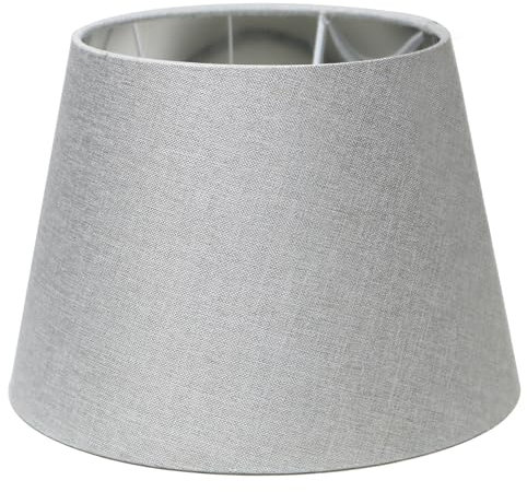 Sinta 9 Modern Tapered Lampenschirm Ersatz Grau Gewebe Einfacher Stil Lichtschattierung Mit Silber Futter für E27/E14 Tischleuchte/Wandleuchte
