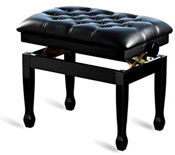 Verstellbare Klavierbank, Keyboard-Sitz, 10 cm Höhe, 60 x 40 x 50 cm, 60 cm (schwarz)