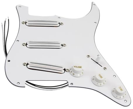 Fender Micro Pickguard Alnico 5 Double Rails Pick-up Chargé Guitare Pickguard SSS Blanc 3Ply Guitare Électrique Pickguard Pick-up