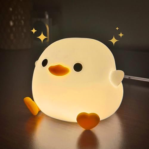 KoalaJoy LED Cute Duck Night Light, Silicone Rechargeable DoDo Duck Lamp, Touch Sensor Nursery Night Light for Kids, Bedside Table Lamp for Bedroom & Living Room