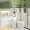 VECELO Bathroom Tall Cabinet, Slim Storage Cabinet with Hollow Frame Toilet Paper Scroll, Narrow Cabinet with Farmhouse Style Door for Bathroom