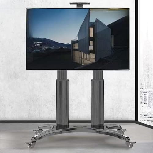 TV Floor Stand, Mobile TV Stand with Wheels Rolling TV Stand for 65~85 Inch Screen TV, Up To 55kg, Portable TV Stand