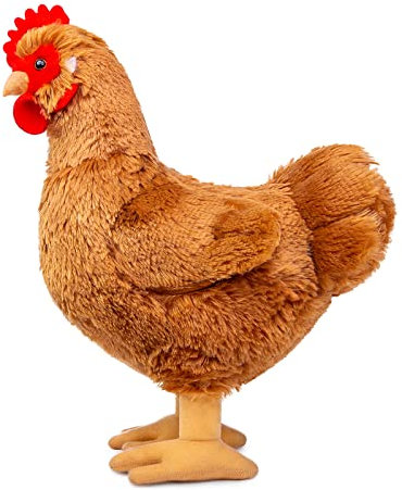 RLOMUTE 12.6 Zoll Gelb Huhn-Plüschtier realistisches Henne-Stofftier weiches Farm kuscheliges für Gastgeschenke Begleiter Schlafzimmer Auto Heimdekoration Sammlergeschenk für Kinder Jungen Mädchen