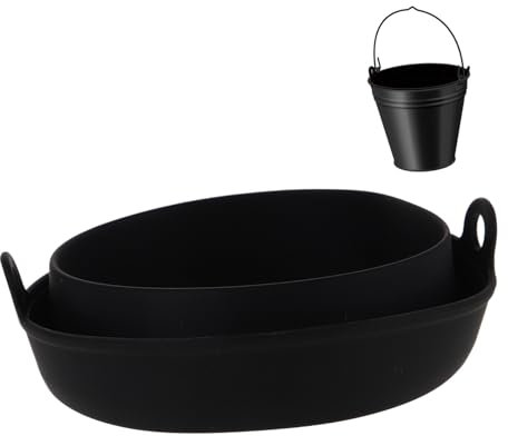 Toyvian Cubo Plegable De Silicona Forro para Cubeta De Aceite para Parrilla Accesorio Multifuncional Revestimiento Duradero para Bandeja De Grasa