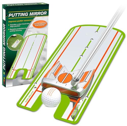 Golf-Putting-Spiegel, 12 x 5.7 Zoll Putting-Spiegel, Verspiegeltes Acryl, Ausrichtung von Augen, Körper, Puttergesicht,Putting-Trainer für Golfer