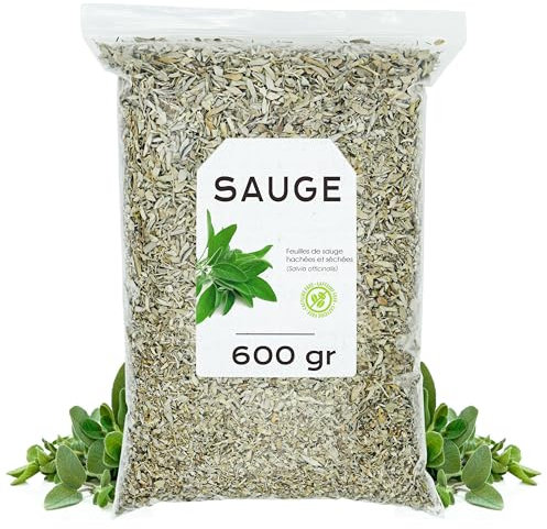 Tisane Sauge 600 gr - Feuille Sauge - Sauge Menopause - Sauge Sechees - Sauge en Vrac (600 gr)