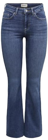 ONLY Damen Onlblush Mid Waist Flared Mb DNM Tai