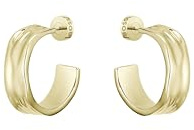 BOSS Jewelry Women's RIPPLE Collection Bangle Bracelet or Hoop Earrings in Yellow Gold with Ripple Lines