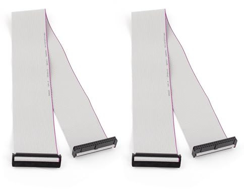 TA-VIGOR 2pcs FC40P IDC 40-Pin Flat Ribbon Cable 50cm, 28AWG Extension Cable, Female Connector, 300V for Desktop, Laptop & External Hard Drive Enclosure