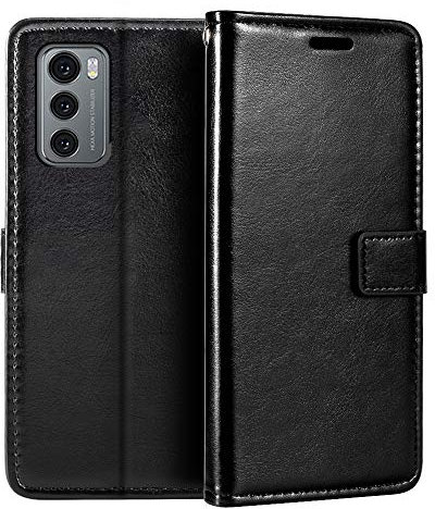 Shantime Étui Cuir Compatible avec LG Wing 5G, Design Affaires Rabat Magnétique avec 3 Fentes Cartes, Photo et Poche Cachée(Noir)