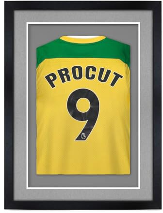 Procut Global 80x60cm Adult Football Shirt Frame Display - Silver Mount | Matte Black 3D Shadow Box Frame - 58x40cm Aperture - DIY Framing Kit for Sports Shirts, Band T-Shirts, Rugby & Signed Jerseys