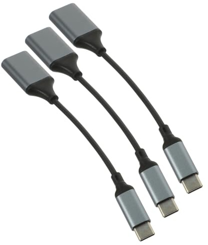 HONMEET 3 Pcs Usb-c to USB Adapter Cable Low Profile Connector Data Transfer Compatible with Pixel and Type-c Devices Reversible Plug Otg Converter for Flash Drives and Peripherals