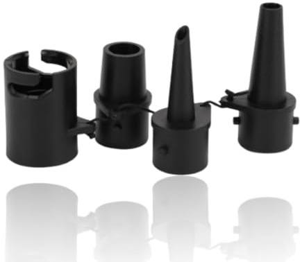 Jwthee Luftpumpen-Ersatzdüsen, 3-in-1-Luftpumpendüse, Luftpumpen-Inflator-Adapter-Zubehör für Luftbett, Luftpumpendüsen für Schlauchboote, Luftmatratze, Schwarz