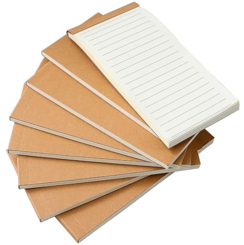 8 Stück Notizblock Liniert Papier zum Schreiben für Schule Einschulung Deko | Reißbare Blätter, Handliches Taschenformat, Glattes Schreiben, für Lehrer, Schüler, Büro und Lernen