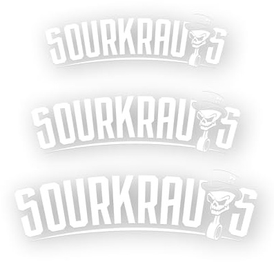 SOURKRAUTS Sticker SK1 Big Plot in Weiß mit 20 cm | Konturgeschnitten und wetterfest, hält zuverlässig auf Scheibe, Lack und Werkzeugkiste – für echte Autofans