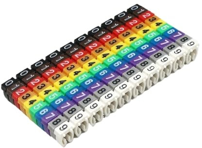 Cable Labels Cable Markers Colourful Marker Number Tag Label Wire Network for Cable Identification(Color 4)