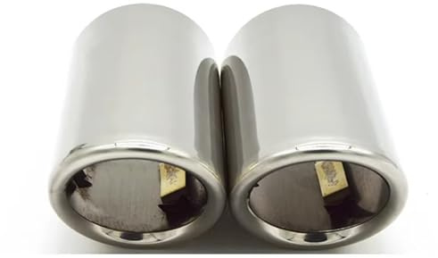 Auspuff Endrohr Für A3 A4 B8 A6 C6 A5 Q5 Q7 Q3 A1 2 STÜCKE Edelstahl Automobile Auto Auspuffblende Schalldämpfer Rohrabdeckungen Auspuffspitzen(Silber,For A4 B8 Q5)