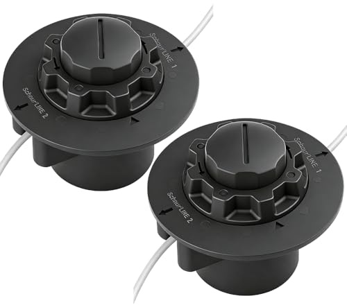 2 Stück Mähkopf für Stihl Autocut C5-2, Fadenkopf für Motorsense Stihl FS38 FS40 FS45 FS50 FSE60 FSE71 FSE81 Freischneider, Trimmerkopf mit 2m Mähfaden & M8x1,25