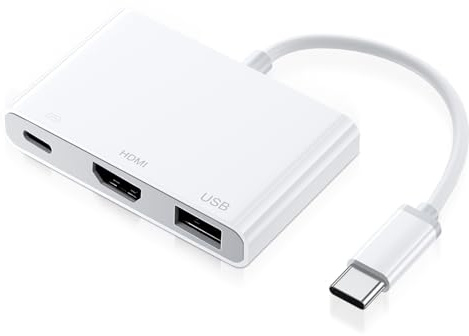 Adaptateur USB C vers HDMI 4K, Adaptateur Multiport AV Numérique USBC avec HDMI, USB 3.0, PD Charge 100W, Compatible avec iPhone 15/16/17