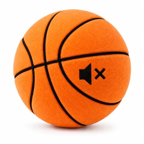 Qnbonrich Silent - Pallone da basket per interni, misura 7, 24 cm, in schiuma Airless da 24 cm, per allenamento in camera, leggero e silenzioso