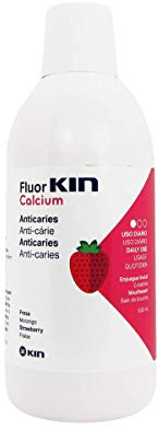 Fluor Kin Bain de Bouche 500ml ~ Parfum Fraise, Enfants, Calcium, Fluor