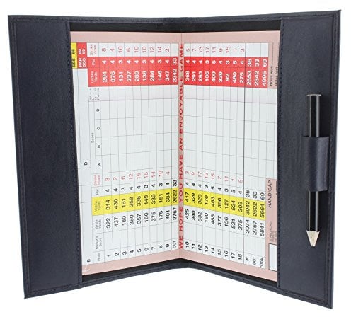 Large Leather Golf Scorecard Holder 2314 - for UK, Ireland and European scorecards
