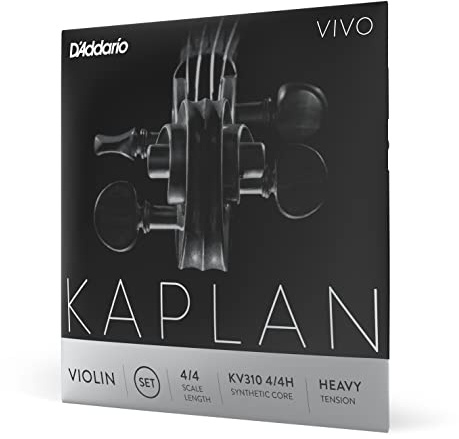 D'Addario Kaplan Vivo Violin Strings - Full Set - KV310 4/4H - Violin Strings - 4/4 Scale, Heavy Tension