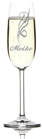 polar-effekt 1 Sektglas inkl. Gravur mit Motiv und Name schöne Geschenk-Idee für Champagner-, Prosecco- und Sekttrinker
